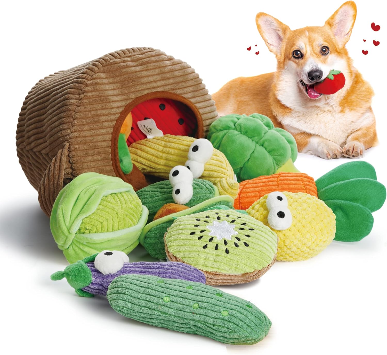 Toy Veg Grocery Bag Fruits and Veggies Dog Squeaky Toys - Image 1