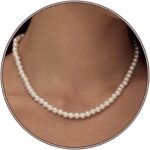 Zeffy Pearl Necklace 4MM/6MM/8MM Dainty Round Imitation Pearl Choker Necklace Wedding Pearl Necklace Delicate Jewelry for Women Simple Bridesmaid Jewelry Gifts