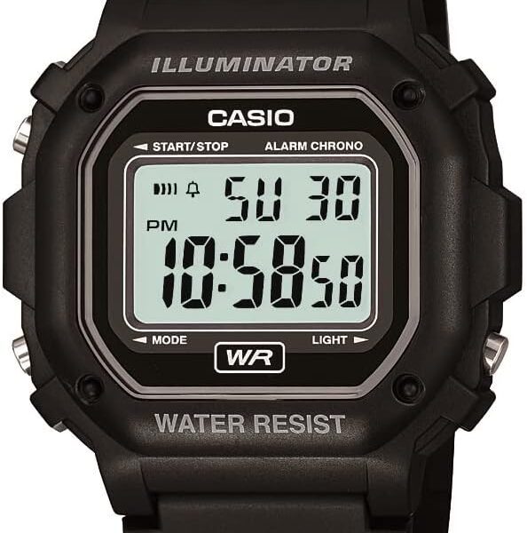 Casio F108WH Series | Men's Digital Watch | Illuminator | Water Resistant | LED Light | Daily Alarm | 1/100 SEC Stopwatch | 3 Hands (HR, Min, SEC) | Date/Day Display | Daily Alarm | 7 Year Battery