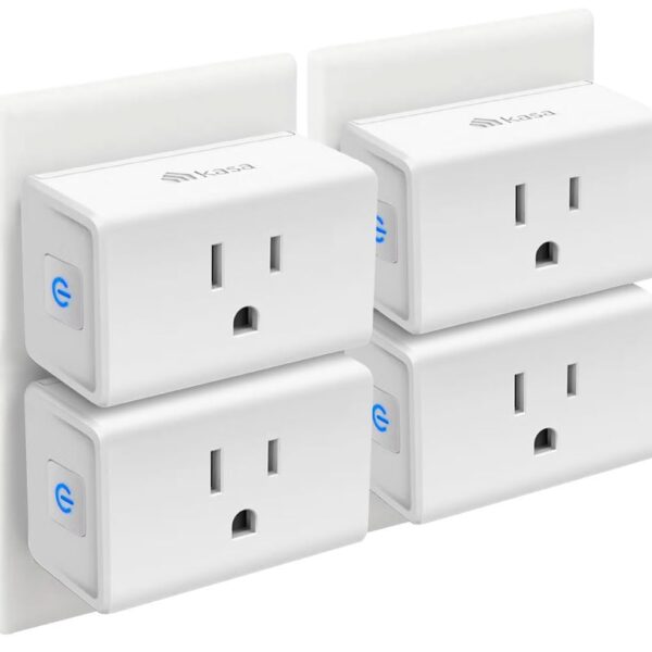 Kasa Smart Plug Mini 15A, Smart Home Wi-Fi Outlet Works with Alexa, Google Home & IFTTT, No Hub Required, UL Certified, 2.4G WiFi Only, 4-Pack(EP10P4) , White