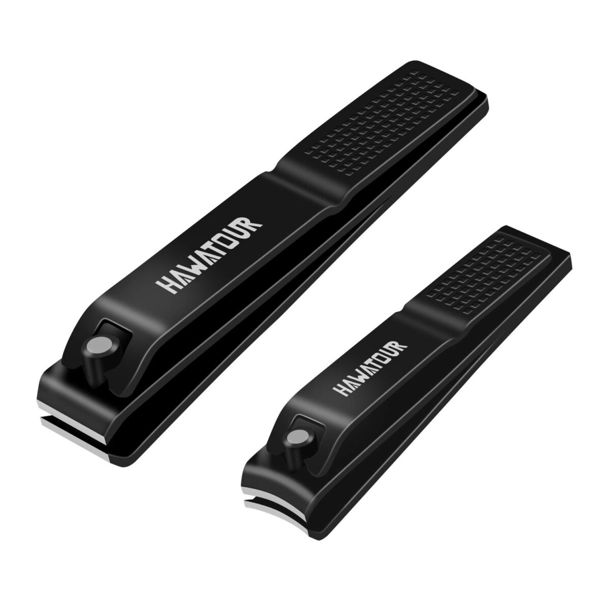 Nail Clippers Set, Ultra Sharp Sturdy Fingernail and Toenail Clipper Cutters with Visibly Tin Case, Black - Image 1