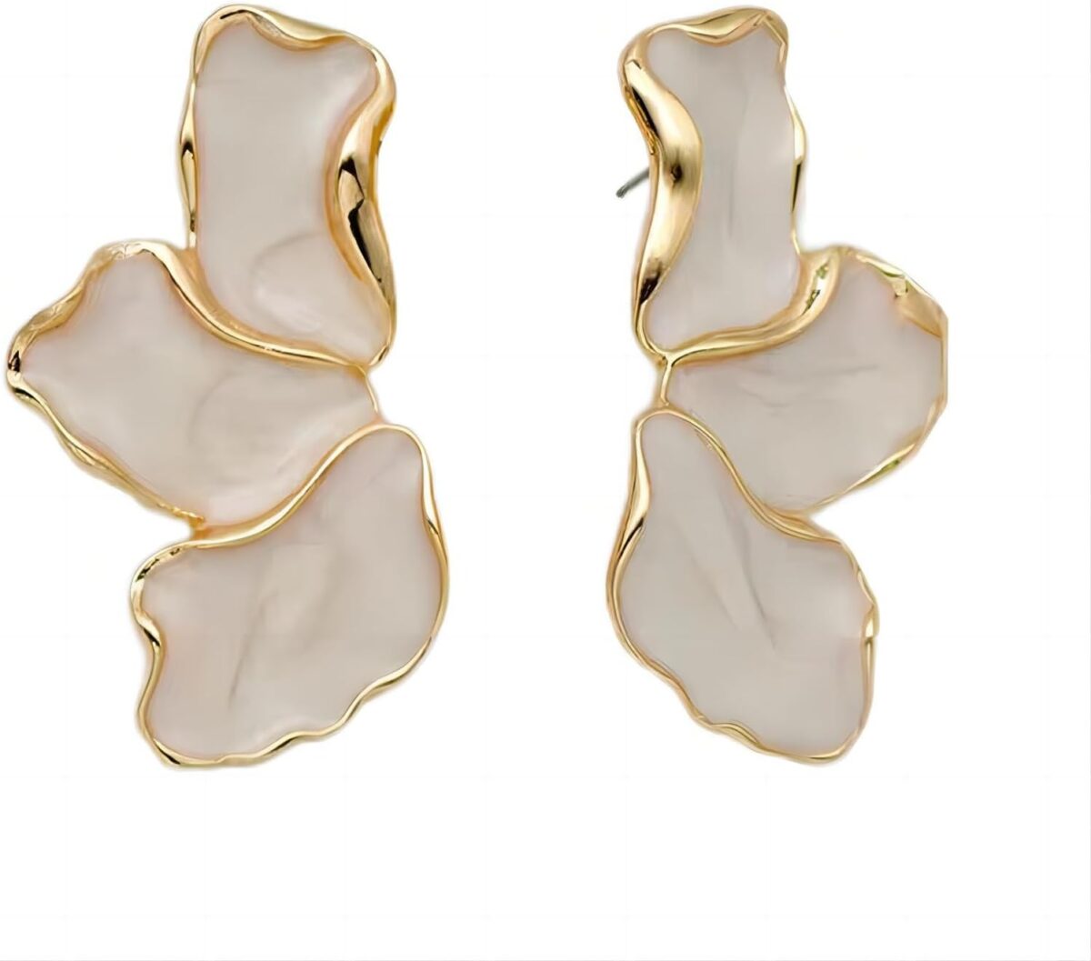 Irregular Petal Earring For Women Stainless Steel Unique Statement Flower Dangle Earrings Trendy Jewelry Gift - Image 1
