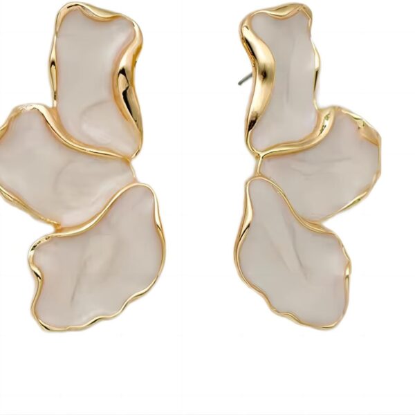 Irregular Petal Earring For Women Stainless Steel Unique Statement Flower Dangle Earrings Trendy Jewelry Gift