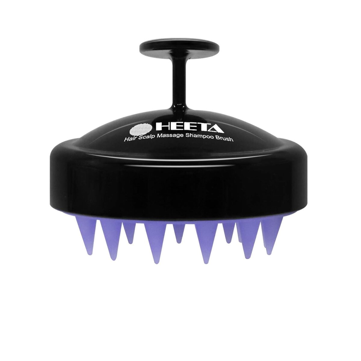 HEETA Shampoo Scalp Brush Massager Hair Growth, Scalp Scrubber with Soft Silicone Bristles for Hair Growth & Dandruff Removal, Hair Brush for Scalp Exfoliator, Black - Image 1