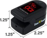 Zacurate Pro Series 500DL Fingertip Pulse Oximeter Blood Oxygen Saturation Monitor with Silicone Cover, Batteries and Lanyard (Royal Black) - Image 3