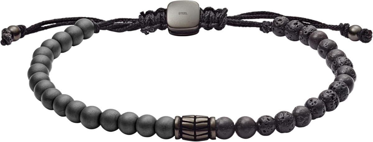 Fossil Men's Stainless Steel and Genuine Leather and/or Beaded Bracelet for Men - Image 1
