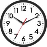 AKCISOT Wall Clock, Modern Small Wall Clocks Battery Operated 8 Inch, Silent Non-Ticking Analog Classic for Office, Home, Bathroom, Kitchen, Bedroom, School(Black)