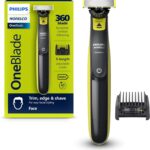 Philips Norelco OneBlade 360 Hybrid Face, Electric Beard Trimmer and Shaver, with 360 Blade Technology, 1x 360 Blade for Face, 5in1 Adjustable Comb, Model QP2724/90