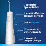 Waterpik Cordless Pulse Rechargeable Portable Water Flosser for Teeth, Gums, Braces Care and Travel with 2 Flossing Tips, Waterproof, ADA Accepted, WF-20 White, Packaging May Vary - Image 2