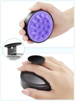 HEETA Shampoo Scalp Brush Massager Hair Growth, Scalp Scrubber with Soft Silicone Bristles for Hair Growth & Dandruff Removal, Hair Brush for Scalp Exfoliator, Black - Image 2