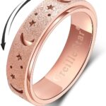 Anxiety Ring for Women Spinner Ring Fidget Ring Fidget Toys Adults Stainless Steel Spinner Rings for Anxiety Fidget Rings for Women Anxiety Fidget Ring Rose Gold Size 8