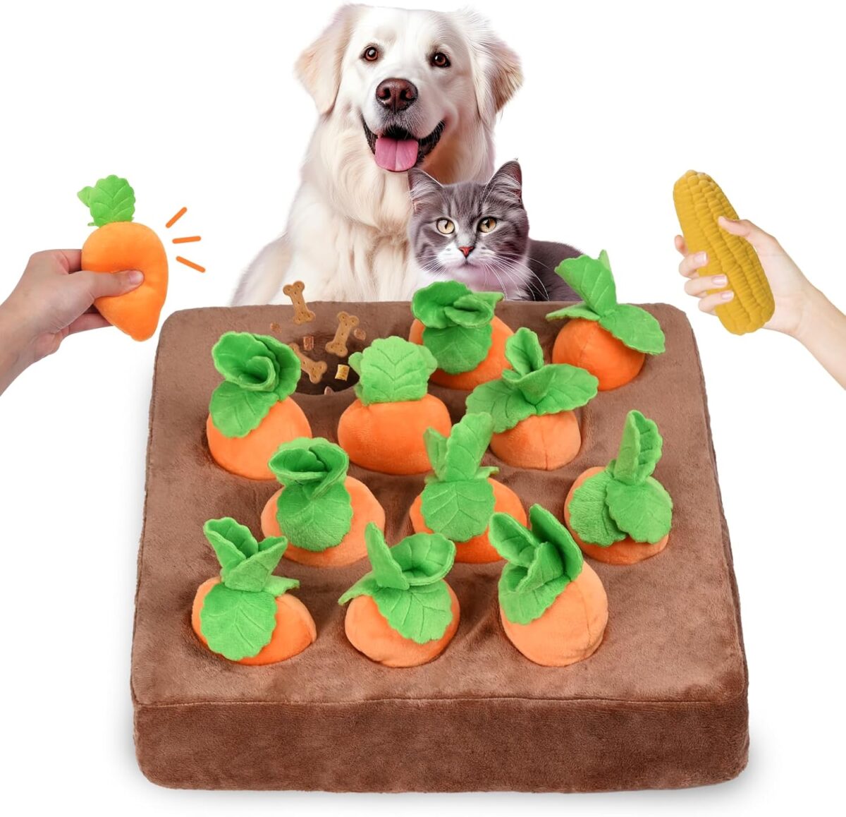 Squeaky Carrots Enrichment Dog Puzzle Toys - Image 1