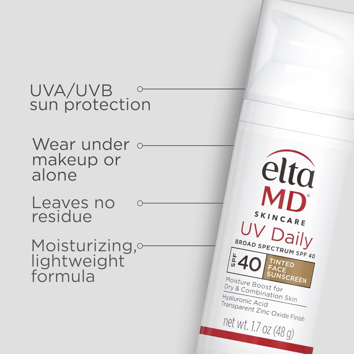 EltaMD UV Daily SPF 40 Tinted Face Sunscreen Moisturizer, Tinted Moisturizer for Face with SPF, Great for Dry, Combination, and Normal Skin - Image 2