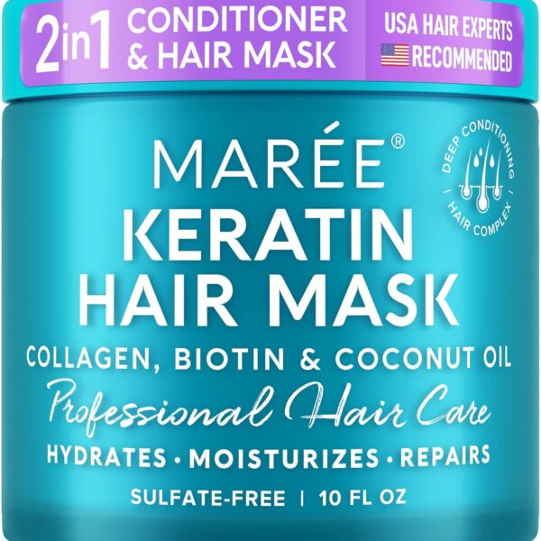 MAREE Hair Mask for Damaged Hair - Keratin Treatment Conditioner - Extremely Deep Conditioning Mask, Hydrating & Repairing, Keratina Mascarilla Para el Cabello