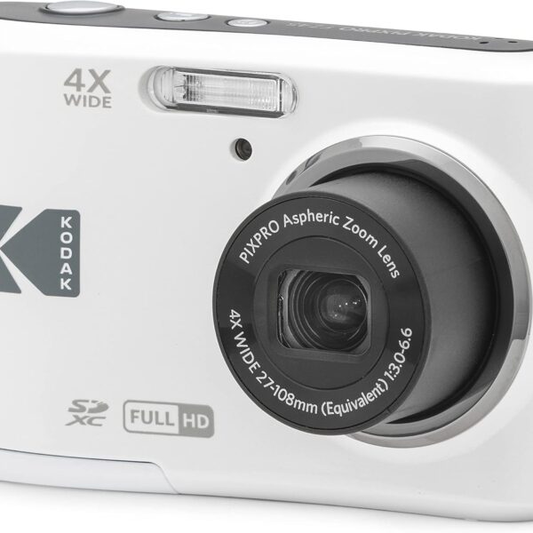 KODAK PIXPRO Friendly Zoom FZ45-WH 16MP Digital Camera with 4X Optical Zoom 27mm Wide Angle and 2.7" LCD Screen (White)