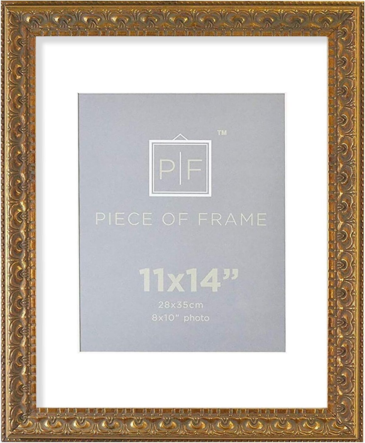 Golden State Art, 11x14 Ornate Finish Photo Frame, with White Mat for 8x10 Picture & Real Glass, Color: Bronze - Image 1