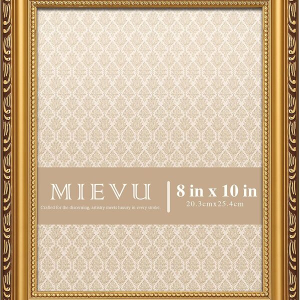 810 Picture Frame Gold - Picture Frames for Wall Hanging And Tabletop Display, Ornate Photo Frame for Poster,Vintage Frames,with Durable Plexiglass