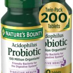 Nature's Bounty Acidophilus Probiotic, Daily Probiotic Supplement, Digestive Health, 200 Tablets, Twin Pack