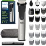Philips Norelco Multigroom 7000 Series, All-in-One Trimmer, Beard Trimmer and Hair Clipper, 23-Piece Men's Grooming Kit for Beard, Face, Nose, Ear, Body, with Titanium Blades, Travel Pouch, MG7970/49