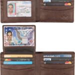 Wallet for Men-Genuine Leather RFID Blocking Bifold Stylish Wallet With 2 ID Window