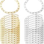 tiggell 20pcs Chain Bracelets Kit Alloy Link with Lobster Clasps for Christmas DIY Women Jewelry Findings Bracelet Making (Gold & Silver)