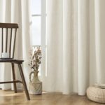 Joydeco Linen Curtains 96 inch Length 2 Panel Set,Light Filtering Curtain for Living Room Bedroom Curtains 52 inch Wide Drapes with Rod Pocket Back Tab Farmhouse Curtain (96" Lx52 W, Ivory on Linen)