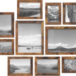 SONGMICS Picture Frames, Collage Picture Frames Set of 10, Two 8x10, Four 5x7, Four 4x6, Photo Frame for Wall Gallery Decor, Table Display, Glass, Rustic Brown URPF010X01