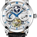 Stuhrling Original Legacy Men's Automatic Watch Stainless Steel 46 MM Case Genuine Leather Strap Watch Black