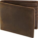 STAY FINE Top Grain Leather Wallet for Men | RFID Blocking | Bifold, Extra Capacity with 2 ID Windows | Ultra Strong Stitching | Slim Billfold with 8 Card Slots | Gift for Him