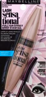 Maybelline Lash Sensational Waterproof Mascara, Lengthening and Volumizing for a Full Fan Effect, Brownish Black, 1 Count