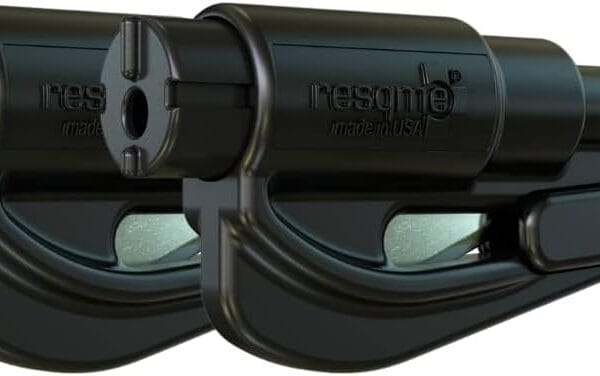 resqme Pack of 2, The Original Emergency Keychain Car Escape Tool, 2-in-1 Seatbelt Cutter and Window Breaker, Made in USA, Compact Safety Hammer- Black