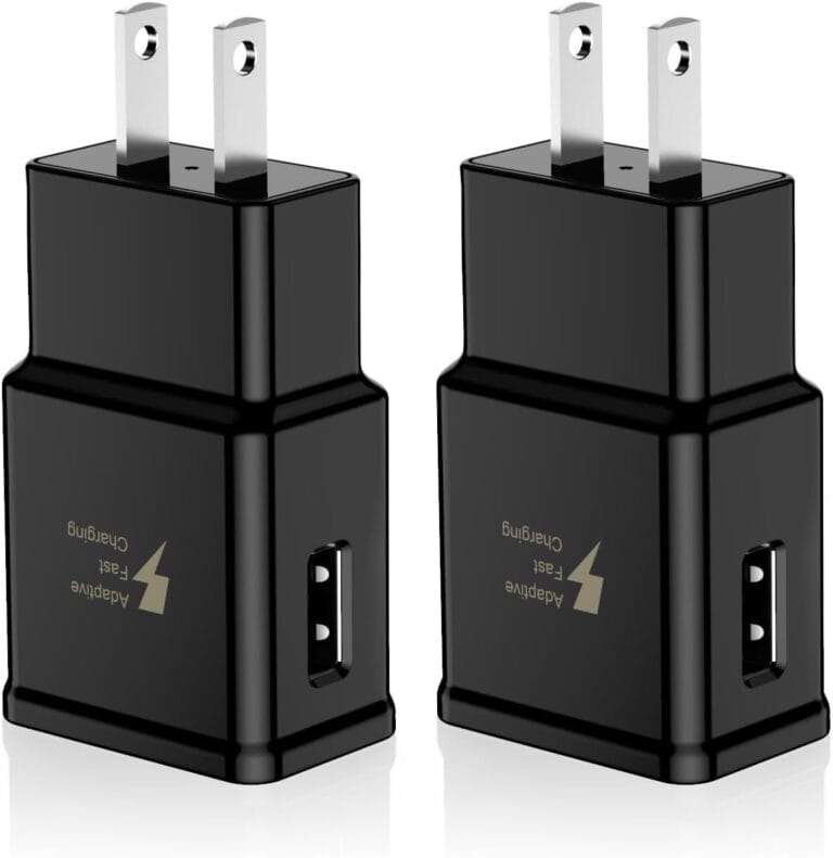 Adaptive Fast Charging Block USB Wall Charger Adapter Fits Samsung Galaxy S25/S24/S23/S22/S22 Ultra/S21/S20/S10/S9/S8/S7/Edge/Note 10 Quick Charge, Android Phone Travel Plug (2 Pack)