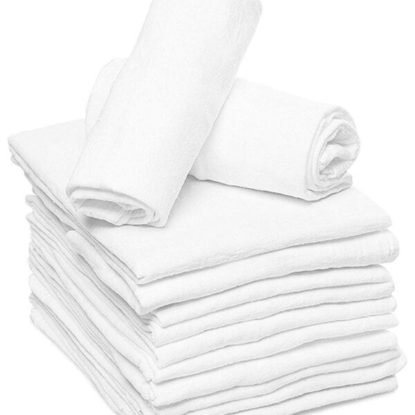 RUVANTI 6 Pack Birdseye Flat-Fold Cloth Diapers for Babies, 100% Cotton Extra Large Reusable Diapers 24x24 Inches, Baby Burp Cloths