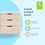Carter’s by Colby 6-Drawer Baby Dresser for Bedroom – Kids Dresser for Boys & Girls – Double Chest of Drawers for Nursery – Versatile Wooden Dresser for Living Room & Hallway – Washed Natural