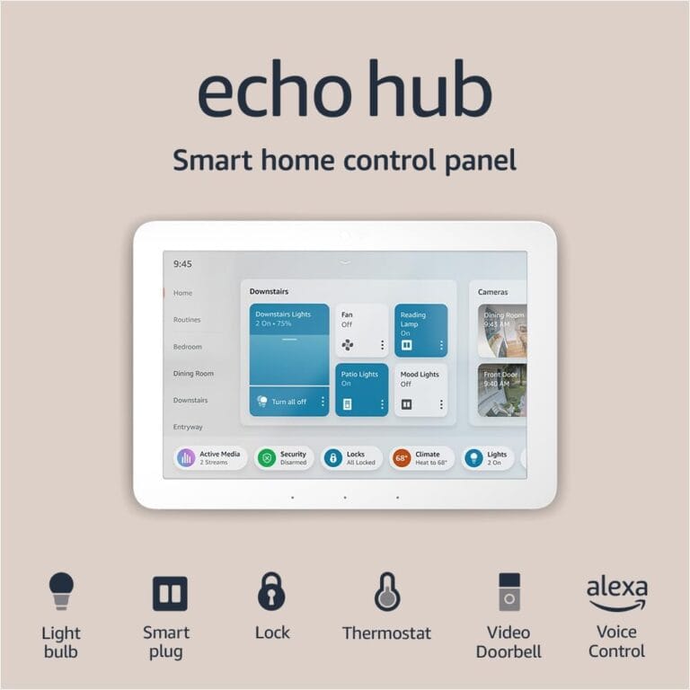 Amazon Echo Hub | 8 smart home control panel with Alexa | Compatible with thousands of devices