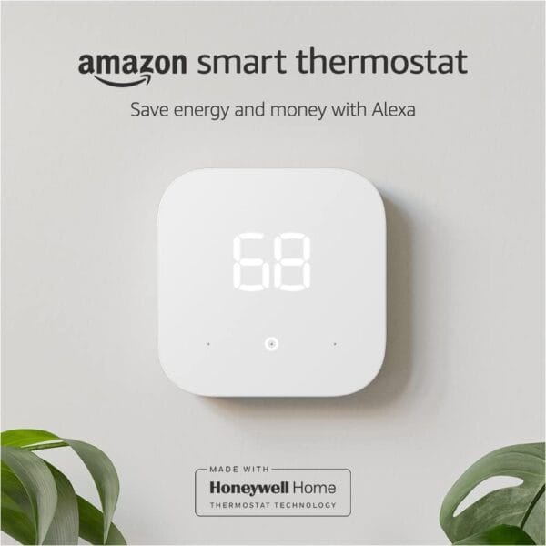 Like-New Amazon Smart Thermostat  ENERGY STAR certified, DIY install, Works with Alexa  C-wire required
