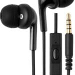 Amazon Basics 3.5mm Jack Wired Earbuds with Microphone, In Ear Headphones, 4.2 ft long cable, S/M/L Ear Tips, Black