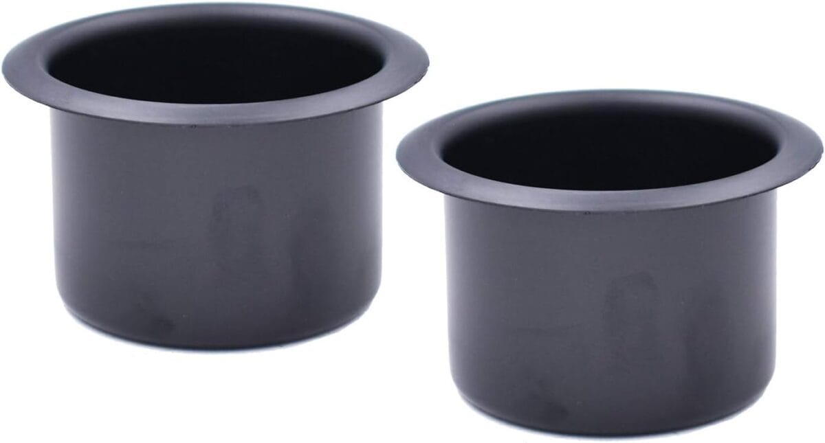 2Pcs Metal Sofa Recliner-Handles Cup Holder Insert Replacement Drink Can Holder for Sofa Boat Rv Couch Car Truck Poker Table, Black