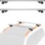Amazon Basics Cross Rail Roof Rack, 52 inches, Fits up to 46" Spans between Raised Side Rails with Gap, Pack of 2, Black/Silver