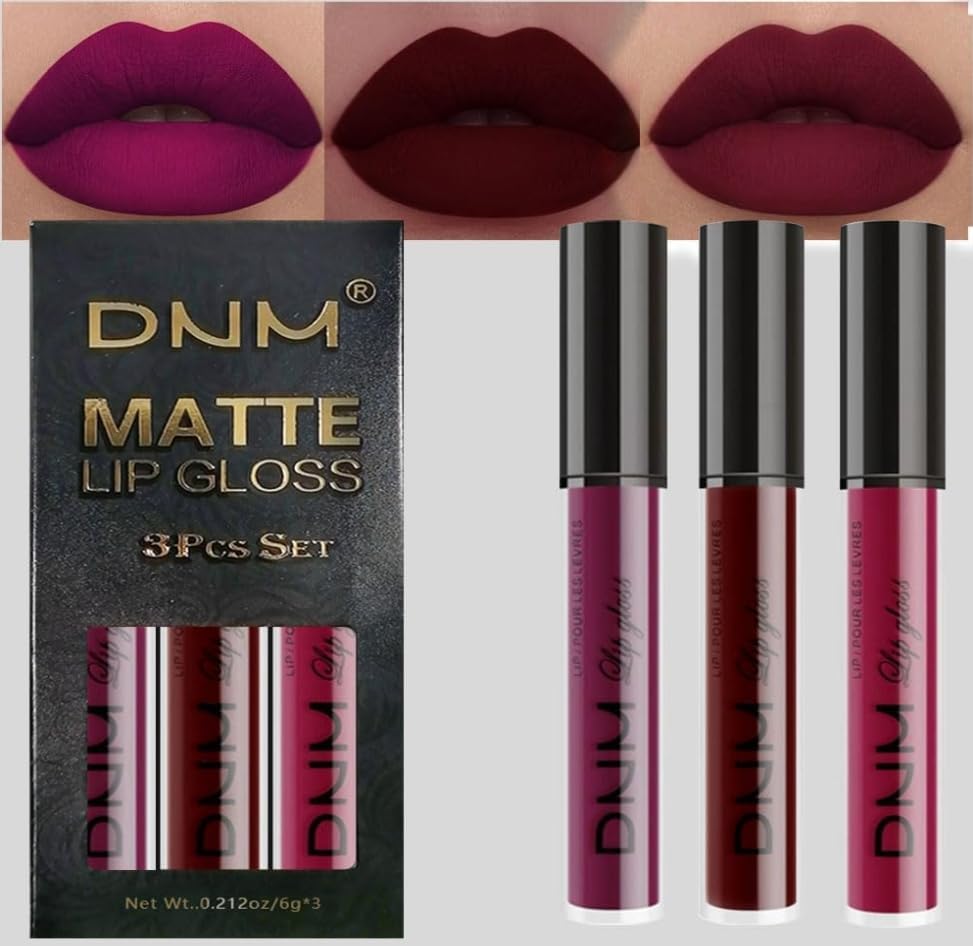 AMY'S DIARY Dark Red Purple Matte Plum Liquid Lipstick 3Pcs Sets,24 Hour Lipstick Dark Deep Maroon Purple Brown Plum Red Lip Stain 24 Smudge Waterproof For Women AMY'S DIARY Dark Red Purple Matte Plum Liquid Lipstick 3Pcs Sets,24-hour Lipstick Dark Deep Maroon Purple Brown Plum Red Lip Stain 24 Smudge Waterproof for Women
