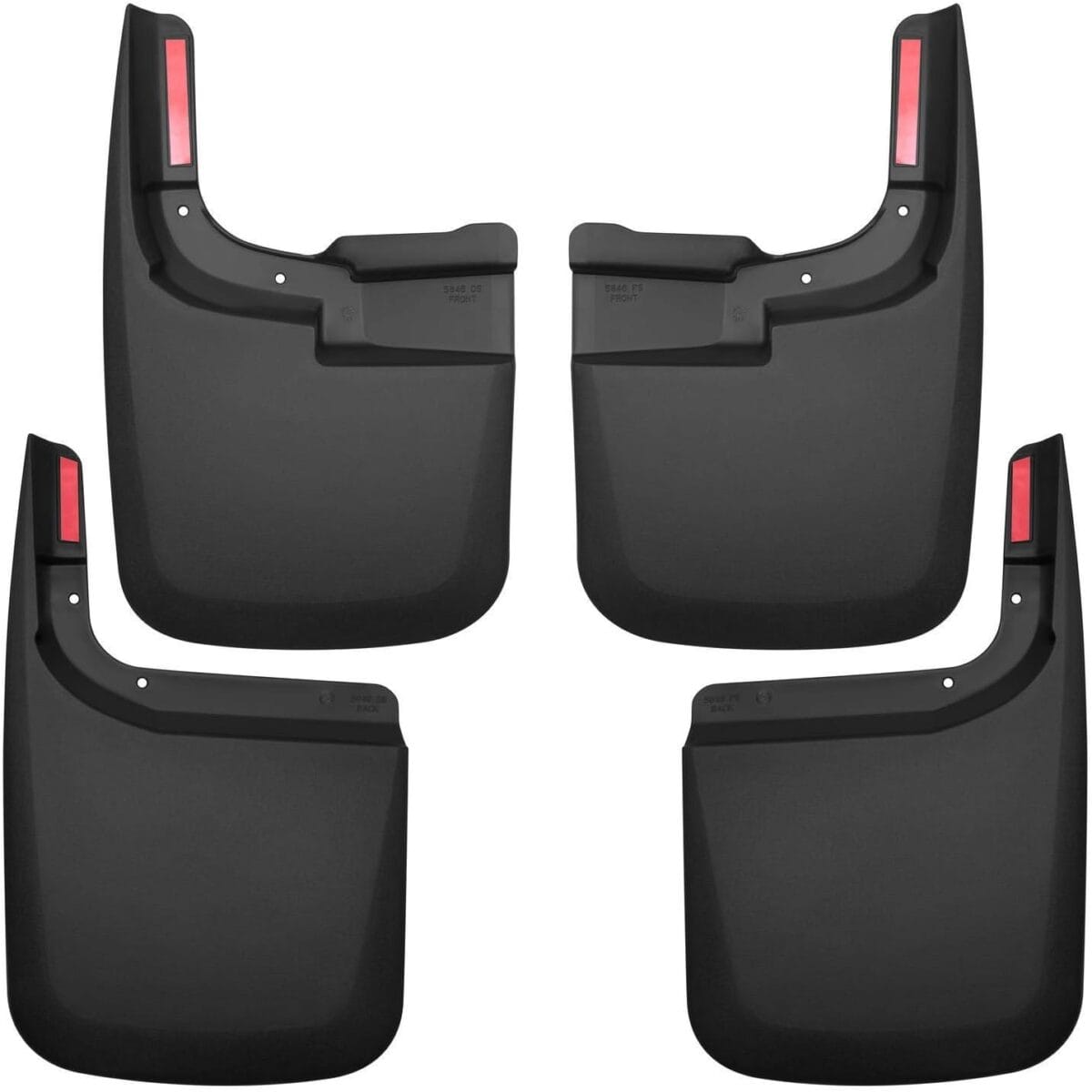 Husky Liners  Front & Rear Mud Guards | Fits 2017-2024 Ford F-250/F-350 w/Single Rear Wheels & w/o OEM Fender Flares - Black, 4 Pc | 58466