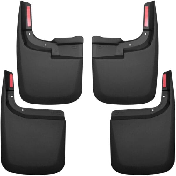 Husky Liners Front & Rear Mud Guards | Fits 2017-2024 Ford F-250/F-350 w/Single Rear Wheels & w/o OEM Fender Flares - Black, 4 Pc | 58466
