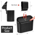 NBTEPEM Car Trash Can with Lid, Mini Auto Garbage Can with 30 Trash Bags, Leakproof Automotive Garbage Container Bin, Multipurpose Organizers and Storage for Car, Home, Office (Black)