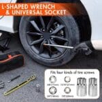 Car Jack Kit Scissor Jack for Car 2 Ton (4409 lbs) Tire Jack Tool Kit Universal Car Emergency Kit with Lug Wrench Tire Changing Kit for Car SUV (2T)