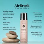 MagicMinerals AirBrush Foundation by Jerome Alexander  2pc Set with Airbrush Foundation and Kabuki Brush – Spray Makeup with Anti-aging Ingredients for Smooth Radiant Skin – Light