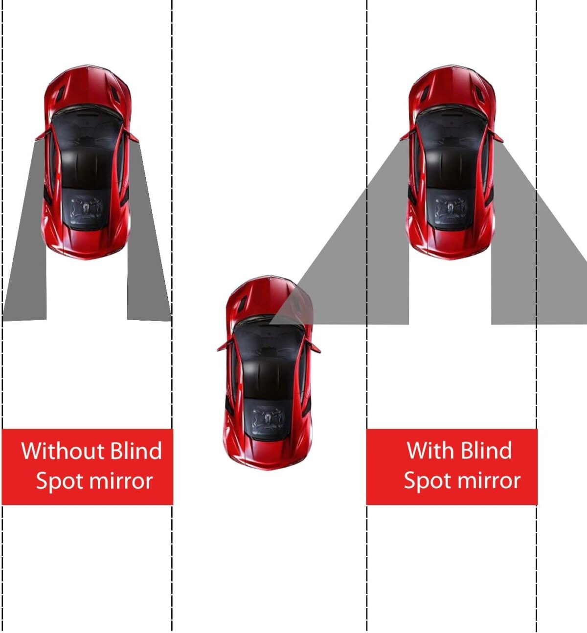 LivTee Blind Spot Mirror, 2″ Round HD Glass Frameless Convex Rear View Mirrors Exterior Accessories with Wide Angle Adjustable Stick for Car SUV and Trucks, Pack of 2