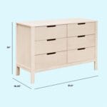 Carter’s by Colby 6-Drawer Baby Dresser for Bedroom – Kids Dresser for Boys & Girls – Double Chest of Drawers for Nursery – Versatile Wooden Dresser for Living Room & Hallway – Washed Natural