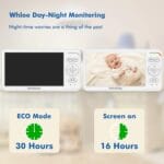 HelloBaby Baby Monitor with 6″ World First IPS Screen 30-Hrs Battery, Remote Pan/Tilt/Zoom Camera, No WiFi Video Baby Monitor Camera and Audio, ECO, VOX, 2-Way Talk, Night Vision, 1000ft, Portable