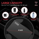 DYLEN Car Cup Holder Expander, Cup Holder Extender Adapter for Car with Expandable Insert, Compatible with Yeti 20/26/30oz, Hydroflask 32/40oz, Large Water Bottles in 3.0″-4.1″