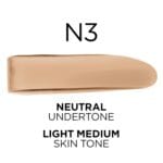 L’Oreal Paris True Match Super-Blendable Foundation, Medium Coverage Liquid Foundation Makeup, N3, Light Medium, 1 Fl Oz